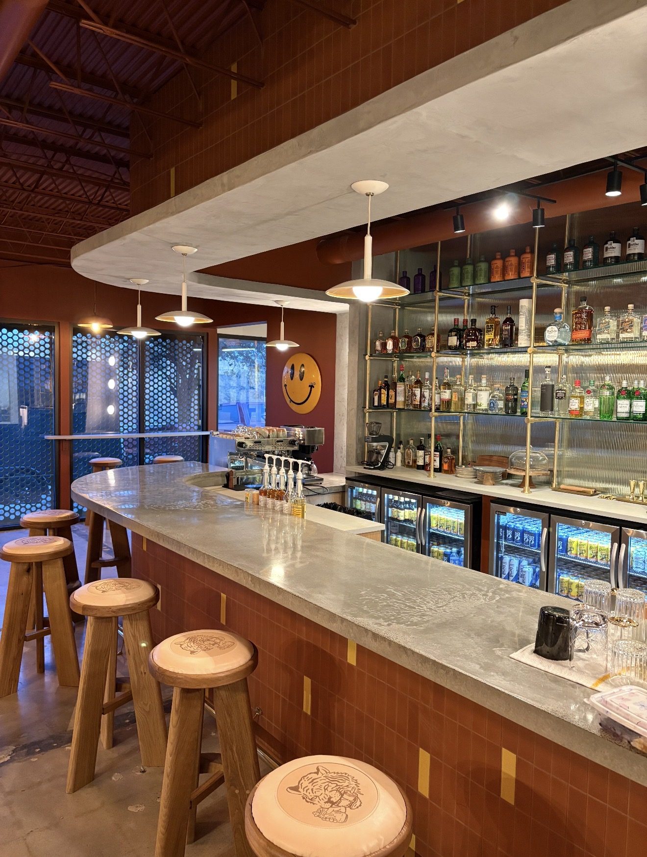 Polished concrete floor and bar top, The Blind Tiger