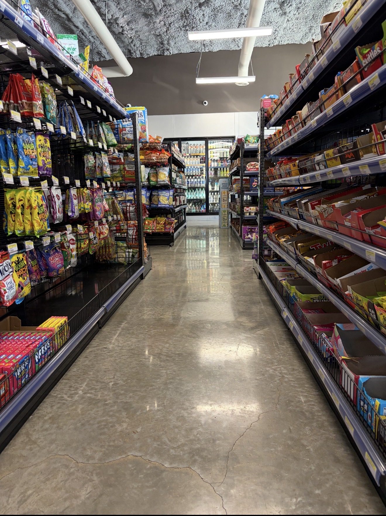 Polished concrete floor, Austin retail store
